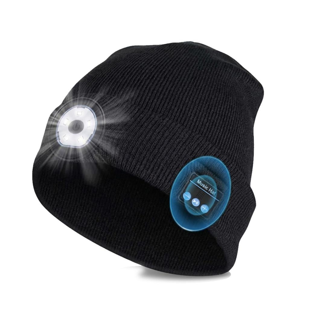 GORRO CON BLUETOOTH XO-M02 CON LUZ LED, RECARGABLE, LAVABLE